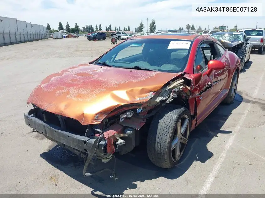 2006 Mitsubishi Eclipse Gt VIN: 4A3AK34T86E007128 Lot: 42644140