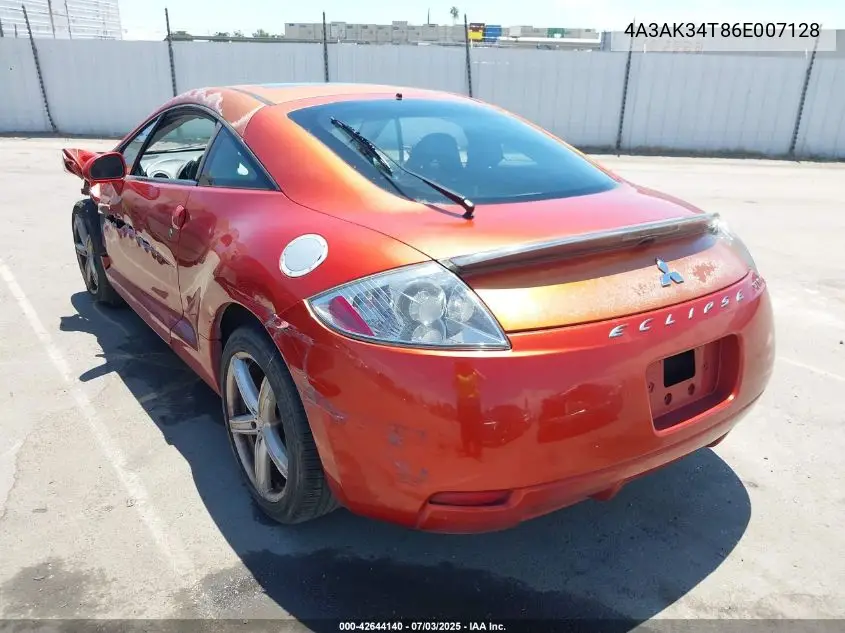 2006 Mitsubishi Eclipse Gt VIN: 4A3AK34T86E007128 Lot: 42644140