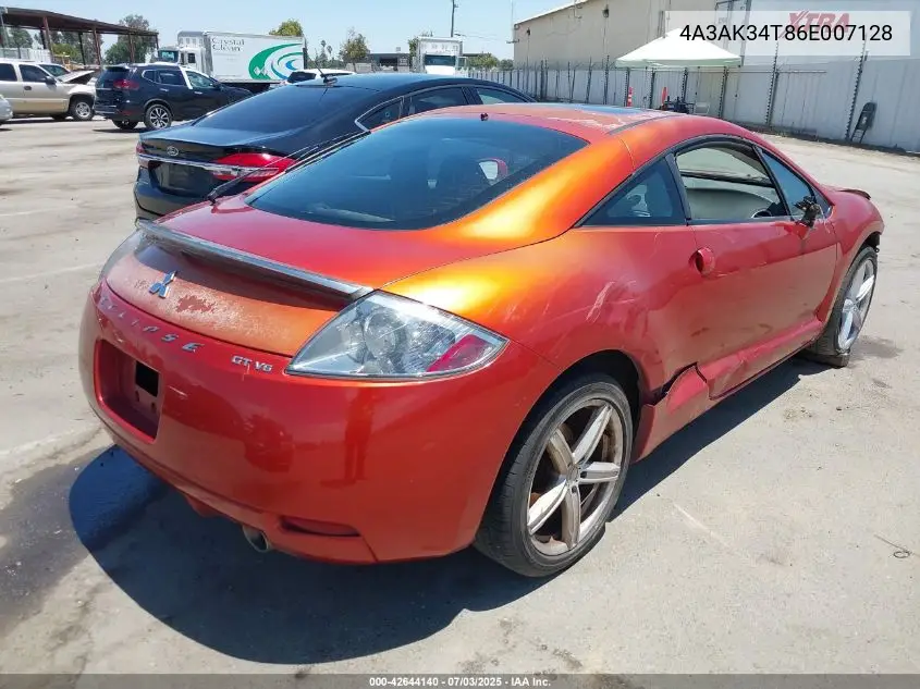2006 Mitsubishi Eclipse Gt VIN: 4A3AK34T86E007128 Lot: 42644140