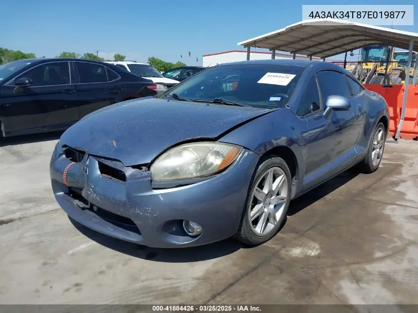 2007 Mitsubishi Eclipse Gt VIN: 4A3AK34T87E019877 Lot: 41884426