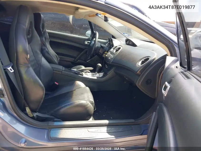 2007 Mitsubishi Eclipse Gt VIN: 4A3AK34T87E019877 Lot: 41884426