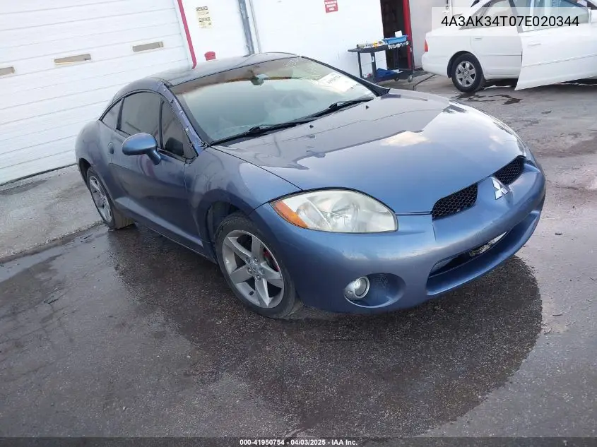 2007 Mitsubishi Eclipse Gt VIN: 4A3AK34T07E020344 Lot: 41950754