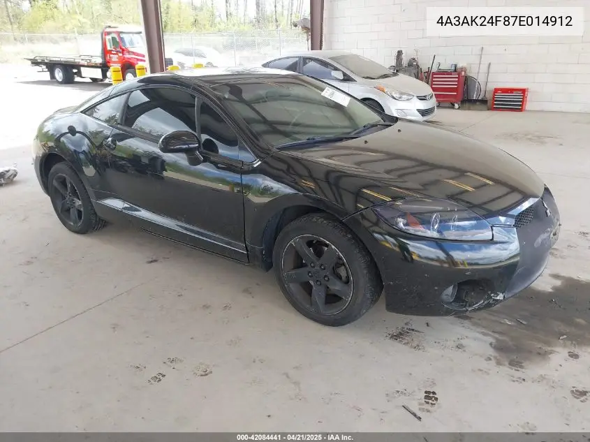 2007 Mitsubishi Eclipse Gs VIN: 4A3AK24F87E014912 Lot: 42084441
