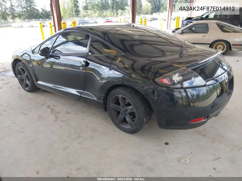 2007 Mitsubishi Eclipse Gs VIN: 4A3AK24F87E014912 Lot: 42084441