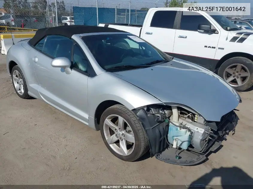 2007 Mitsubishi Eclipse Spyder Gs VIN: 4A3AL25F17E001642 Lot: 42159237