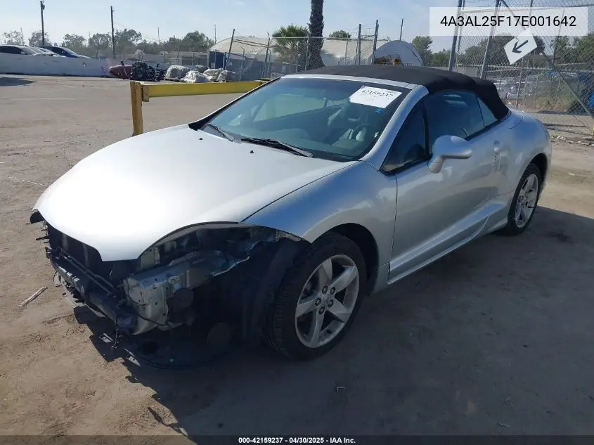 2007 Mitsubishi Eclipse Spyder Gs VIN: 4A3AL25F17E001642 Lot: 42159237