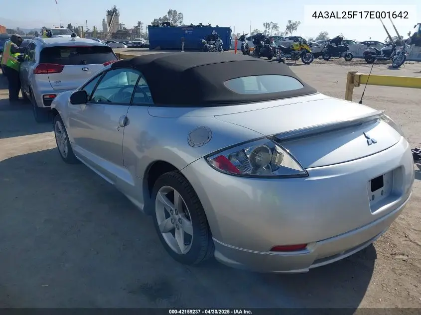 2007 Mitsubishi Eclipse Spyder Gs VIN: 4A3AL25F17E001642 Lot: 42159237