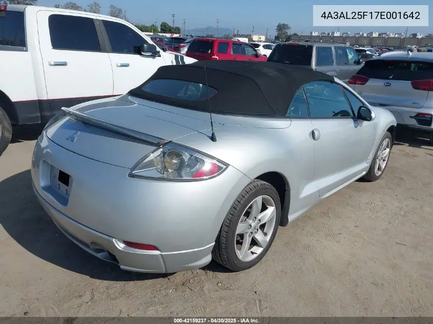 2007 Mitsubishi Eclipse Spyder Gs VIN: 4A3AL25F17E001642 Lot: 42159237