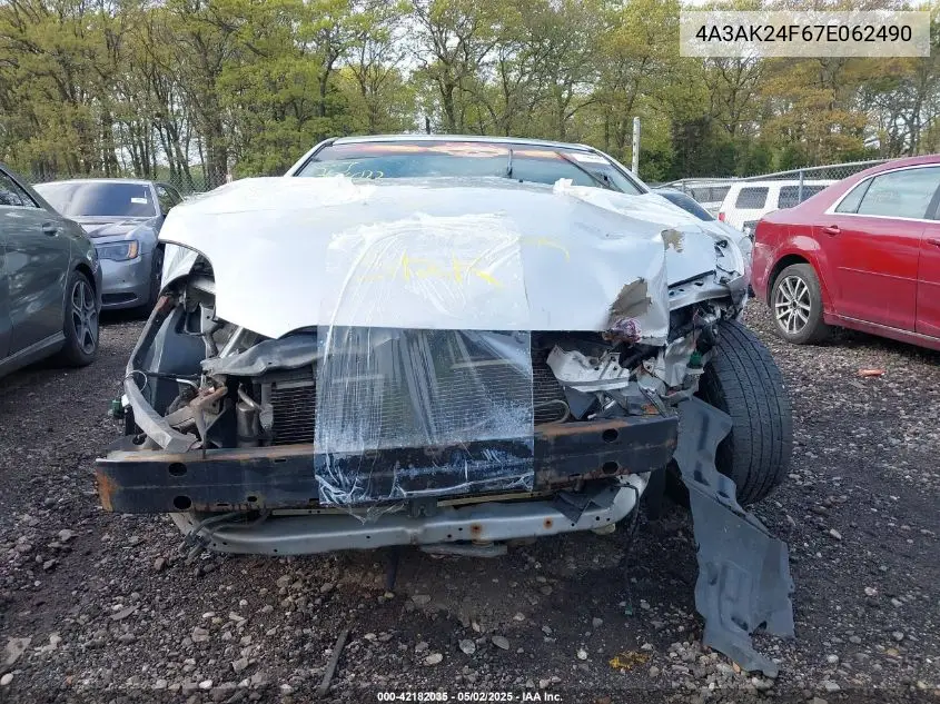 2007 Mitsubishi Eclipse Gs VIN: 4A3AK24F67E062490 Lot: 42182035