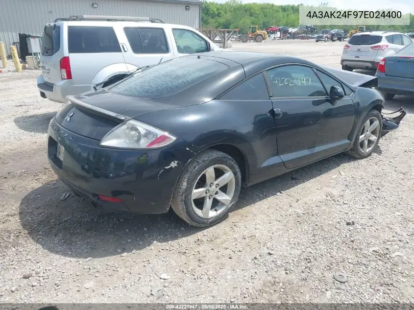 2007 Mitsubishi Eclipse Gs VIN: 4A3AK24F97E024400 Lot: 42221947