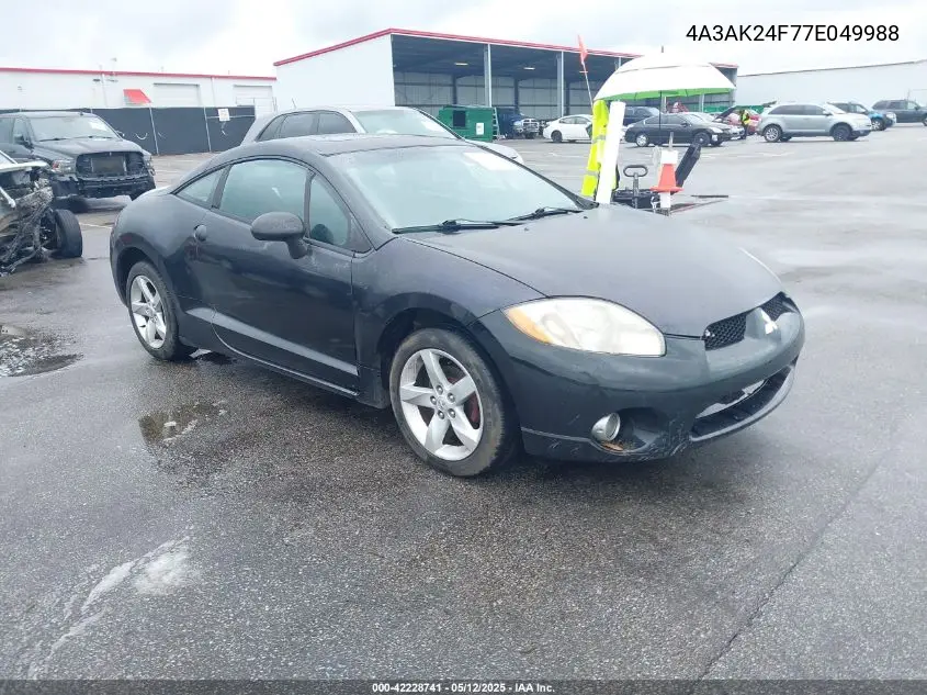 2007 Mitsubishi Eclipse Gs VIN: 4A3AK24F77E049988 Lot: 42228741