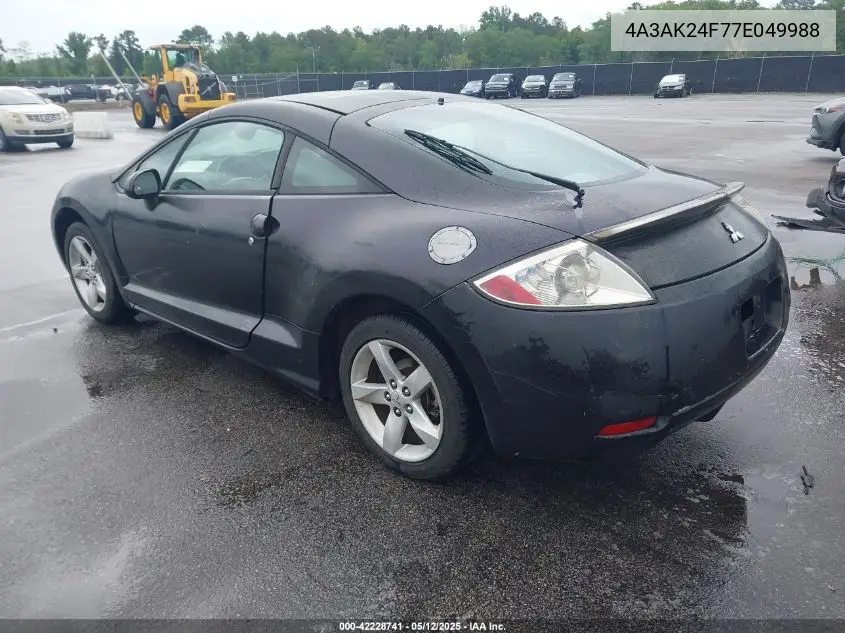 2007 Mitsubishi Eclipse Gs VIN: 4A3AK24F77E049988 Lot: 42228741