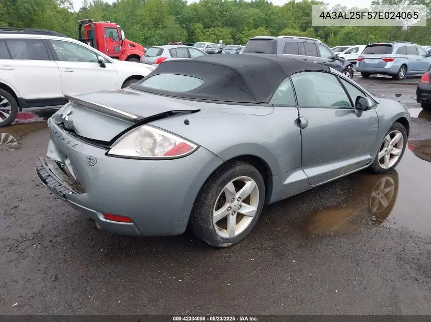 2007 Mitsubishi Eclipse Spyder Gs VIN: 4A3AL25F57E024065 Lot: 42334058
