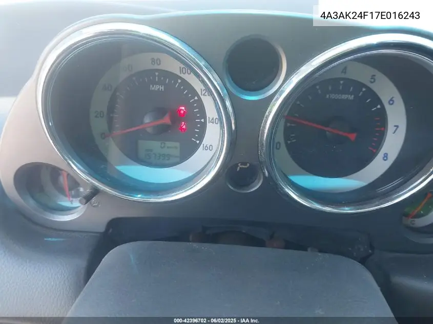 2007 Mitsubishi Eclipse Gs VIN: 4A3AK24F17E016243 Lot: 42396702
