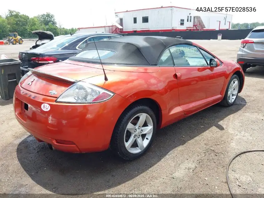2007 Mitsubishi Eclipse Spyder Gs VIN: 4A3AL25F57E028536 Lot: 42454572