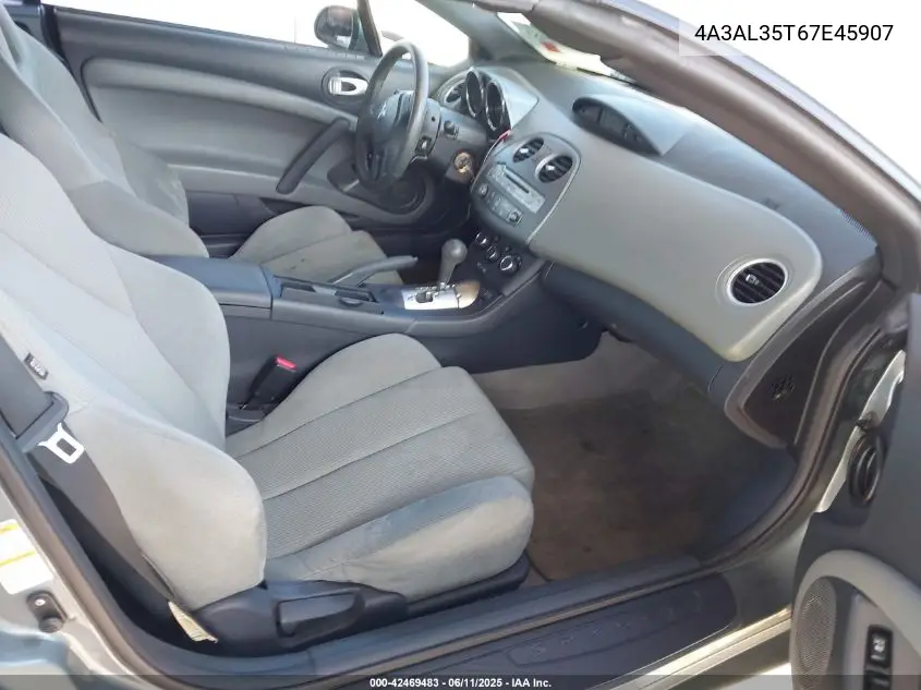 2007 Mitsubishi Eclipse Spyder Gt VIN: 4A3AL35T67E45907 Lot: 42469483