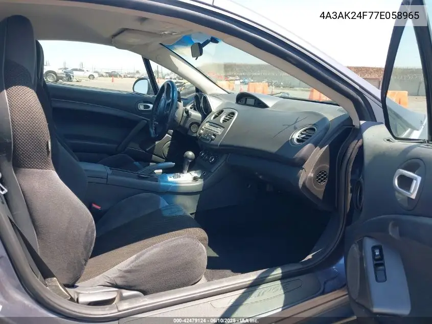 2007 Mitsubishi Eclipse Gs VIN: 4A3AK24F77E058965 Lot: 42479124