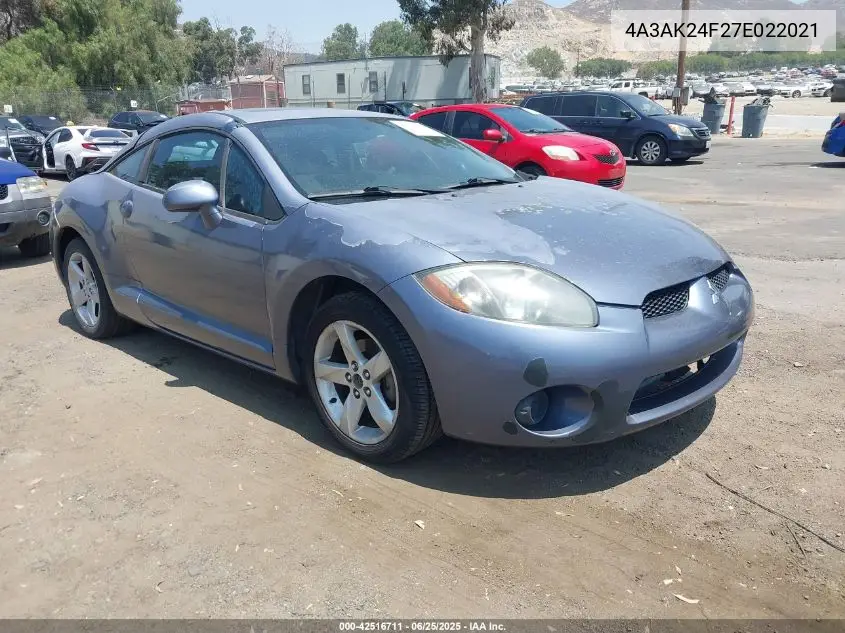 2007 Mitsubishi Eclipse Gs VIN: 4A3AK24F27E022021 Lot: 42516711