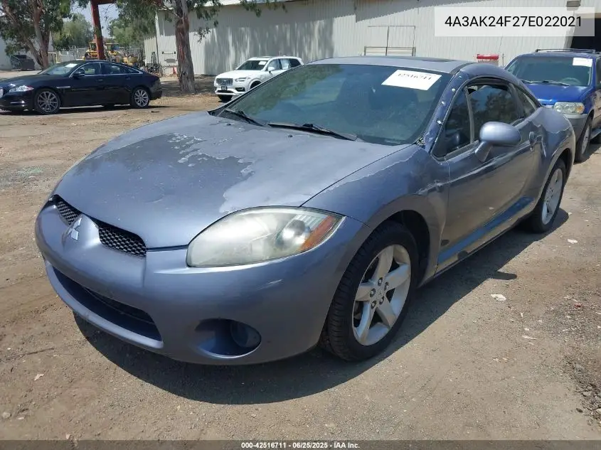 2007 Mitsubishi Eclipse Gs VIN: 4A3AK24F27E022021 Lot: 42516711