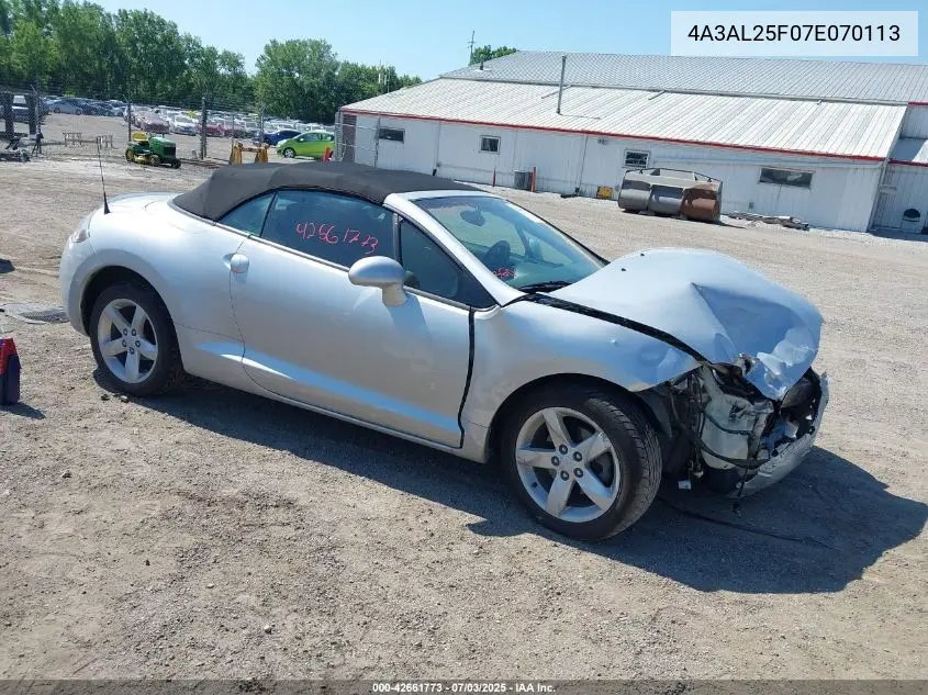 2007 Mitsubishi Eclipse Gs VIN: 4A3AL25F07E070113 Lot: 42661773