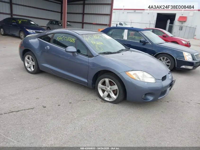 2008 Mitsubishi Eclipse Gs VIN: 4A3AK24F38E008484 Lot: 42088833