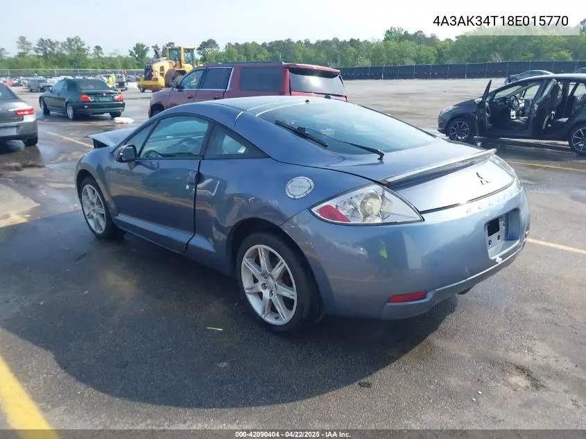 2008 Mitsubishi Eclipse Gt VIN: 4A3AK34T18E015770 Lot: 42090404
