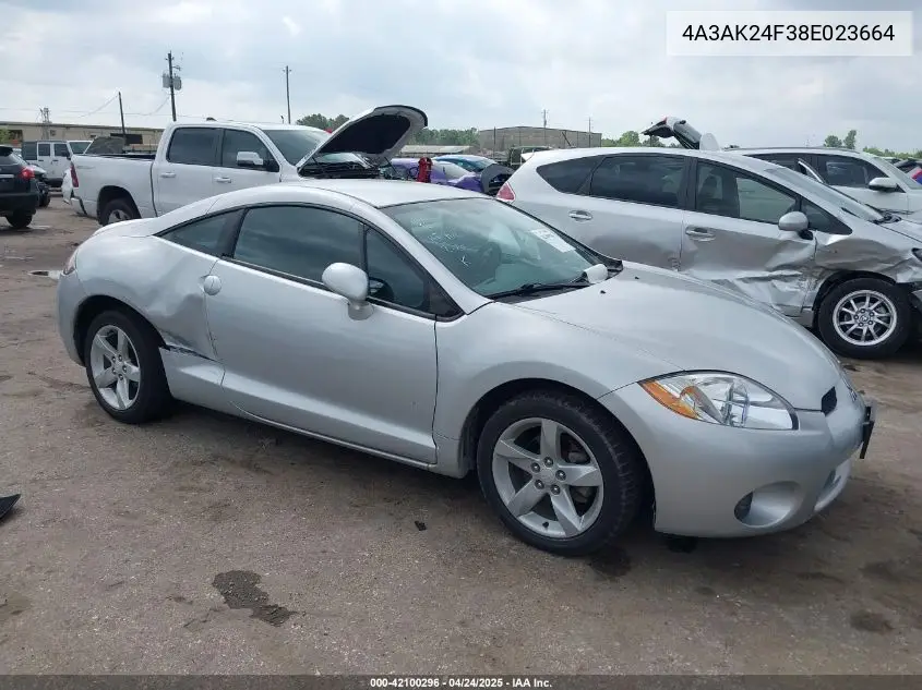 2008 Mitsubishi Eclipse Gs VIN: 4A3AK24F38E023664 Lot: 42100296