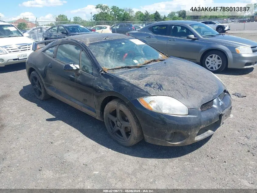 2008 Mitsubishi Eclipse Se VIN: 4A3AK64F78S013887 Lot: 42196773