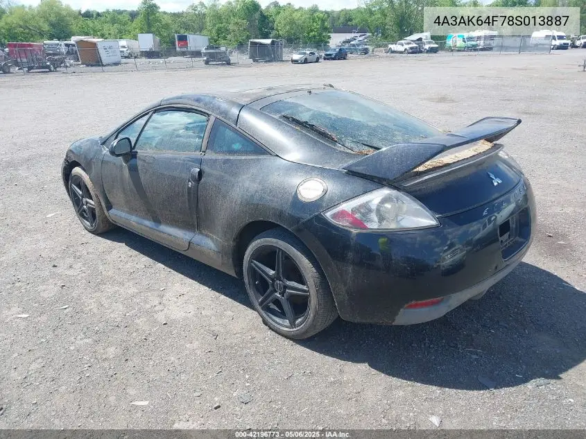 2008 Mitsubishi Eclipse Se VIN: 4A3AK64F78S013887 Lot: 42196773