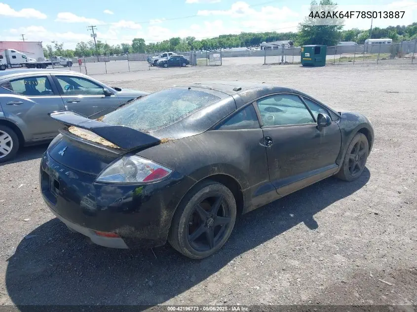2008 Mitsubishi Eclipse Se VIN: 4A3AK64F78S013887 Lot: 42196773