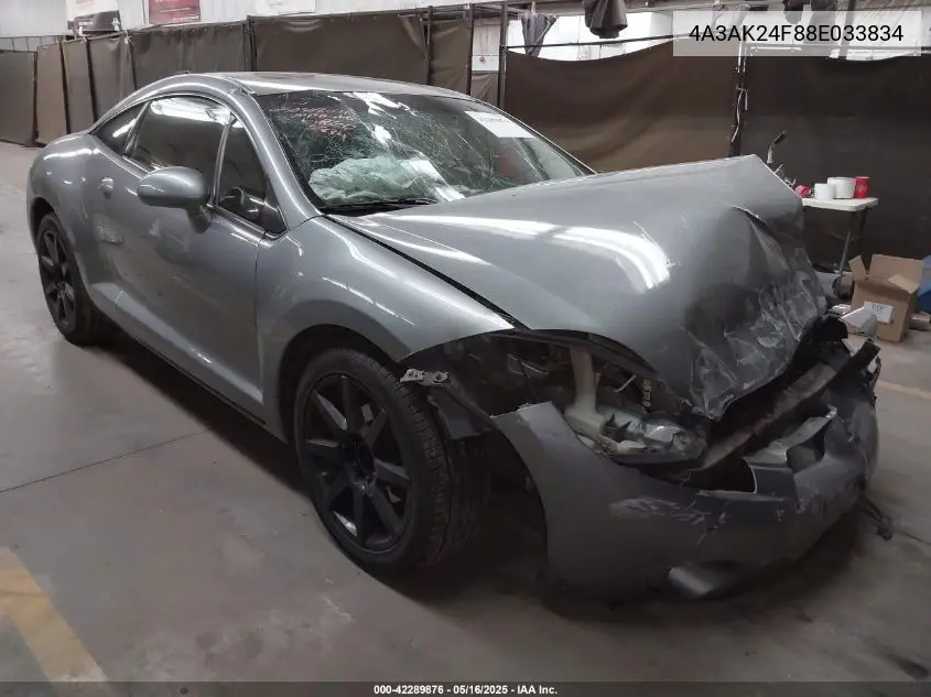 2008 Mitsubishi Eclipse Gs VIN: 4A3AK24F88E033834 Lot: 42289876
