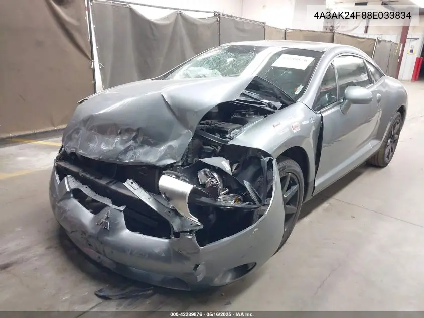 2008 Mitsubishi Eclipse Gs VIN: 4A3AK24F88E033834 Lot: 42289876