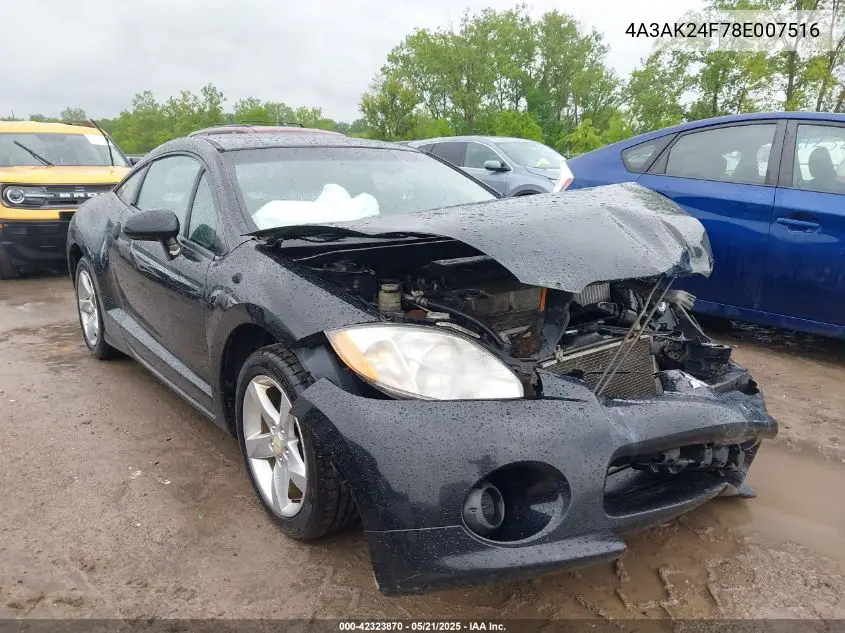 2008 Mitsubishi Eclipse Gs VIN: 4A3AK24F78E007516 Lot: 42323870
