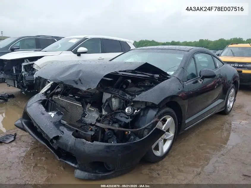 2008 Mitsubishi Eclipse Gs VIN: 4A3AK24F78E007516 Lot: 42323870