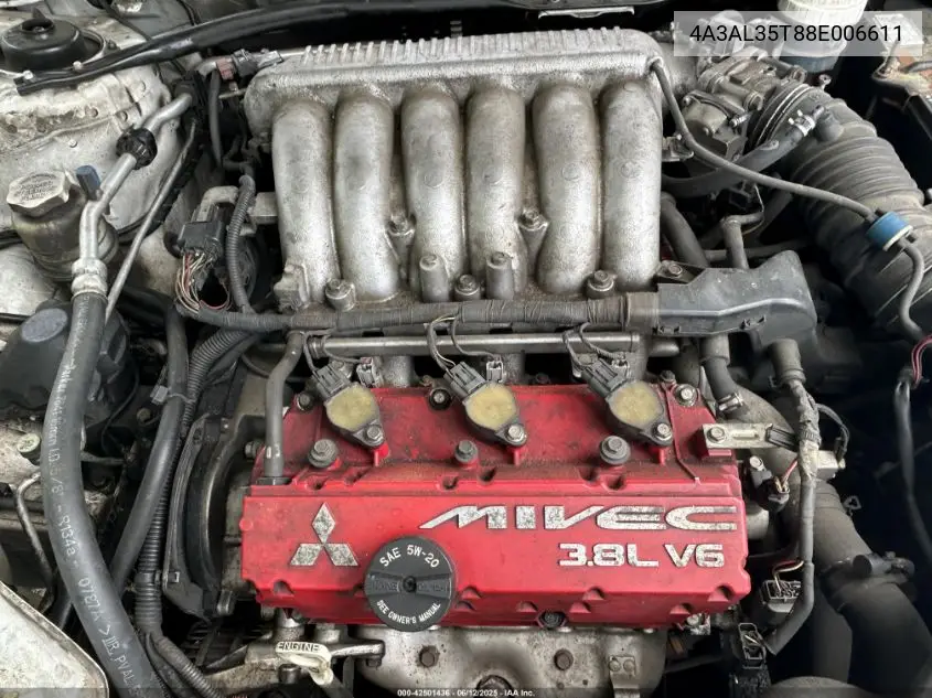 2008 Mitsubishi Eclipse VIN: 4A3AL35T88E006611 Lot: 42501436