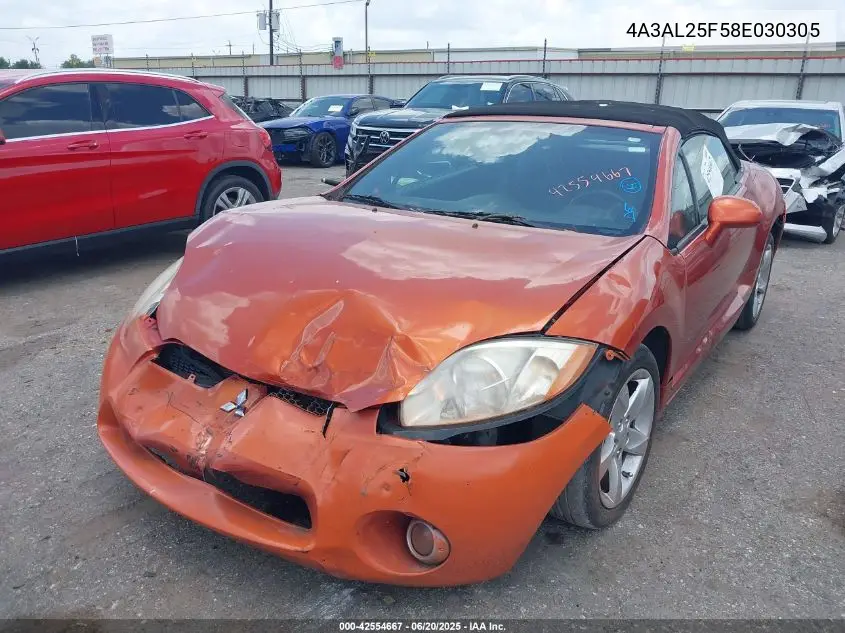 2008 Mitsubishi Eclipse Spyder Gs VIN: 4A3AL25F58E030305 Lot: 42554667