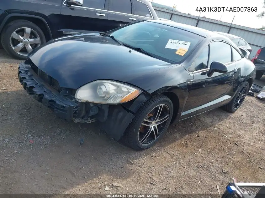 2010 Mitsubishi Eclipse Gt VIN: 4A31K3DT4AE007863 Lot: 42451756