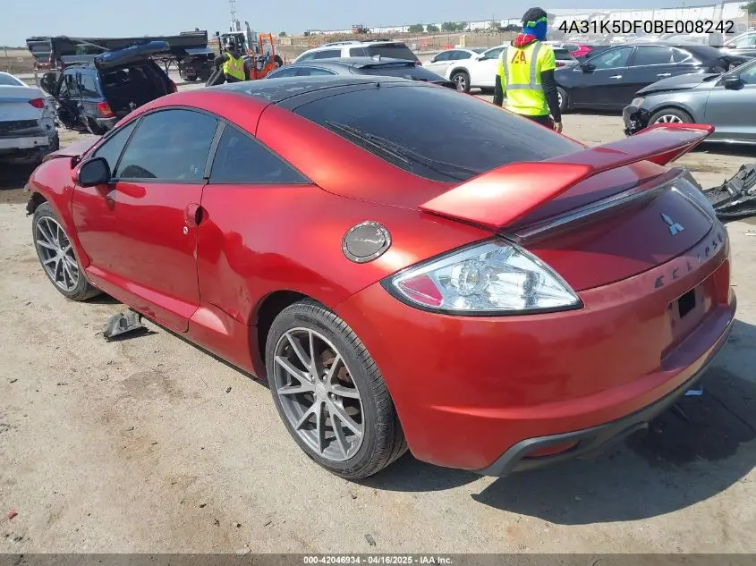 2011 Mitsubishi Eclipse Gs/Gs Sport VIN: 4A31K5DF0BE008242 Lot: 42046934