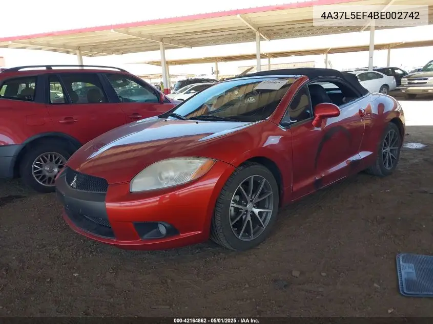 2011 Mitsubishi Eclipse Spyder Gs Sport VIN: 4A37L5EF4BE002742 Lot: 42164862