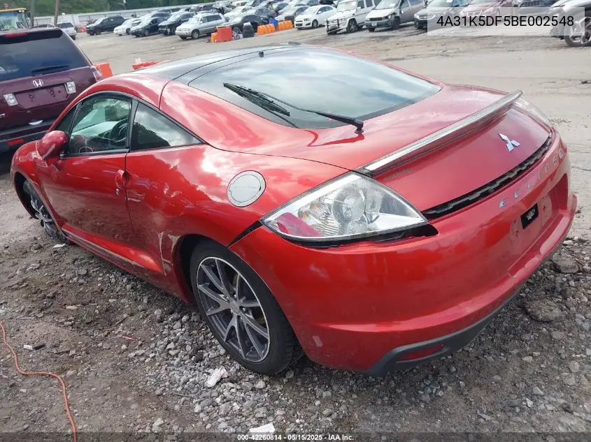 2011 Mitsubishi Eclipse Gs/Gs Sport VIN: 4A31K5DF5BE002548 Lot: 42260814