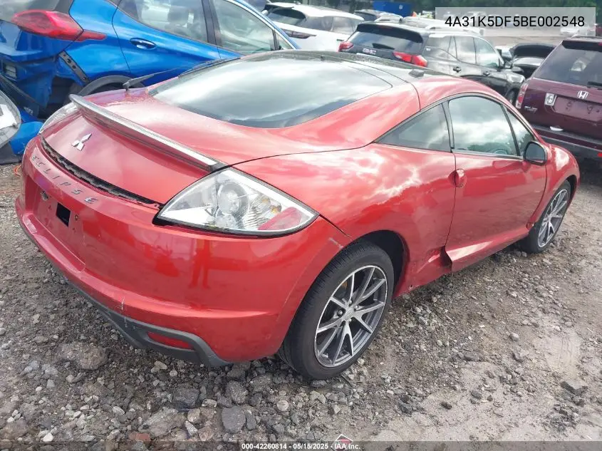 2011 Mitsubishi Eclipse Gs/Gs Sport VIN: 4A31K5DF5BE002548 Lot: 42260814