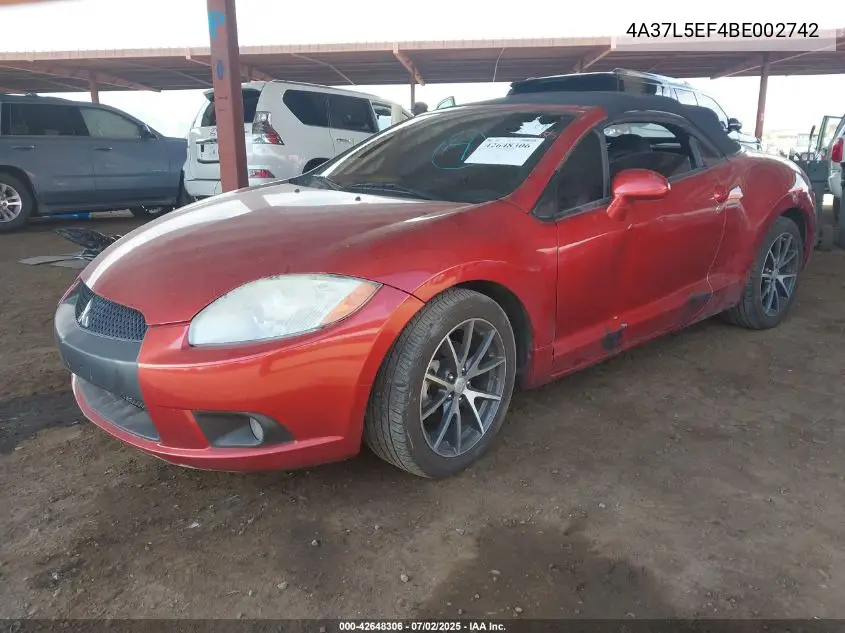 4a37l5ef4be002742 4A37L5EF4BE002742 2011 Mitsubishi Eclipse Spyder Gs Sport