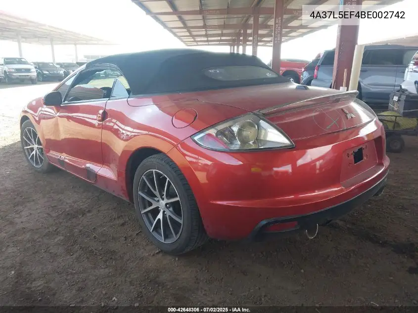 4a37l5ef4be002742 4A37L5EF4BE002742 2011 Mitsubishi Eclipse Spyder Gs Sport