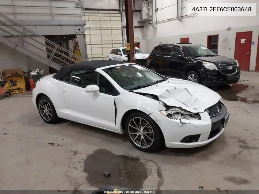 2012 Mitsubishi Eclipse Spyder Gs Sport VIN: 4A37L2EF6CE003648 Lot: 42209800