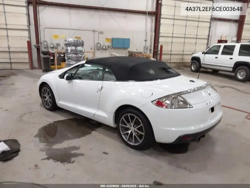 2012 Mitsubishi Eclipse Spyder Gs Sport VIN: 4A37L2EF6CE003648 Lot: 42209800
