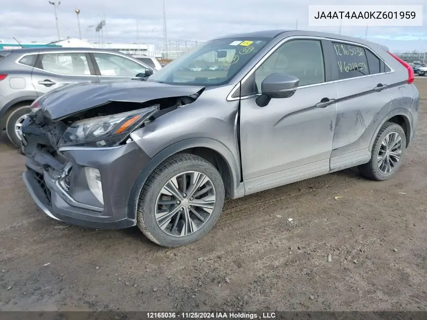 2019 Mitsubishi Eclipse VIN: JA4AT4AA0KZ601959 Lot: 12165036