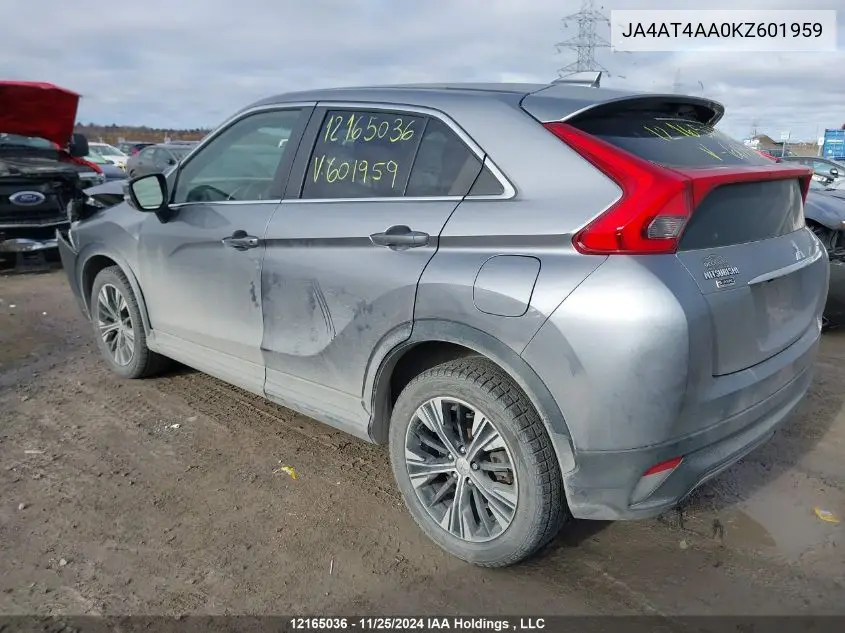 2019 Mitsubishi Eclipse VIN: JA4AT4AA0KZ601959 Lot: 12165036