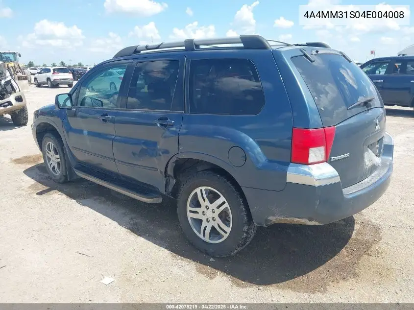 2004 Mitsubishi Endeavor Xls VIN: 4A4MM31S04E004008 Lot: 42075219