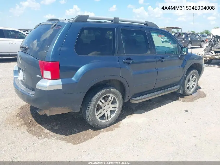 2004 Mitsubishi Endeavor Xls VIN: 4A4MM31S04E004008 Lot: 42075219