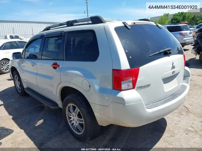 2004 Mitsubishi Endeavor Limited VIN: 4A4MM41S34E001920 Lot: 42172909